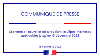 Mesures sécheresse dans les Alpes-Maritimes jusqu'au 15 décembre 2022